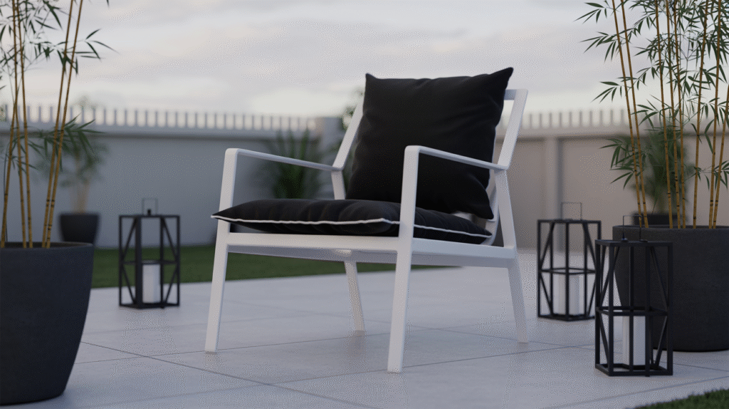 Modern Black and White Patio