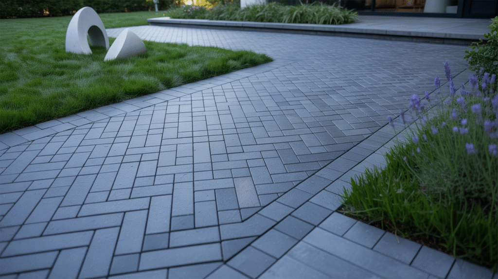 Paver Pathways with Geometric Patterns