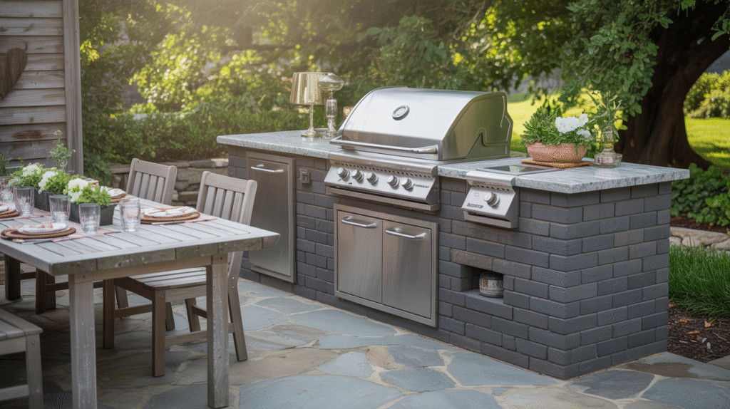 Outdoor Kitchen and Dining Area