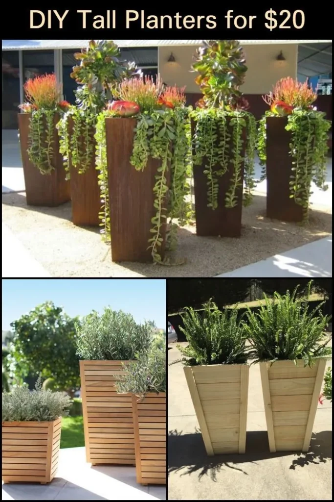 reclaimed wood taller planter