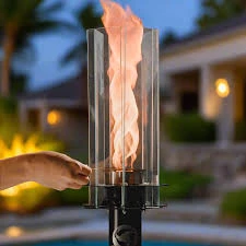 Alpine Glass Tiki Torch Lights