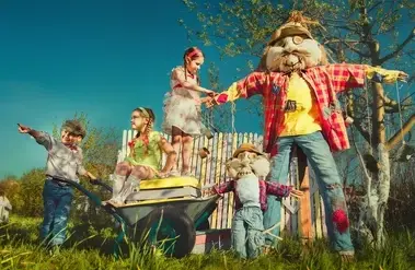 Family Portrait Scarecrows
