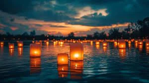 Floating Candles in the Water Garden