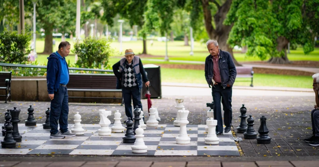Giant Chess Set in the Park