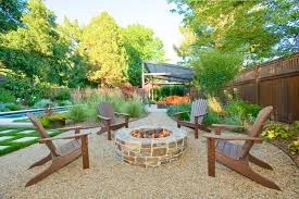 Gravel Patio with Metal Fire Pit