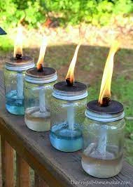 Mason Jar Tiki Torches and Oil Lamps