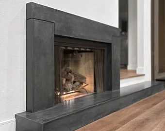 Minimalist Concrete Fireplace