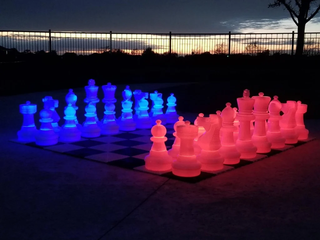 Night Chess with Solar Lights