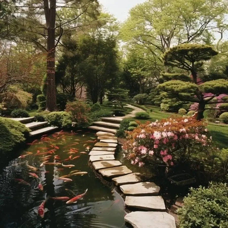 Pathways and Walkways Around the Pond
