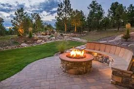 River Rock Fire Pit with Simple Seating