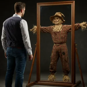 Scarecrow with a Mirror Face