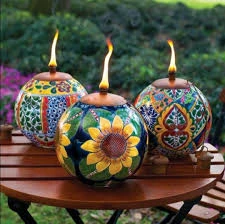 Talavera Outdoor Oil Lamps