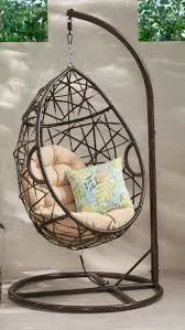 classic wicker patio hanging chairs