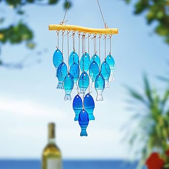 Blue Glass Wind Chimes