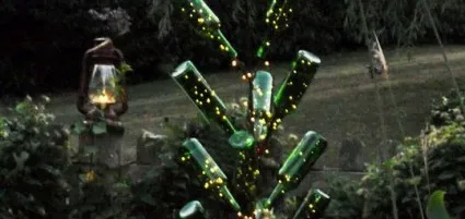 Bottle Tree with Fairy Lights