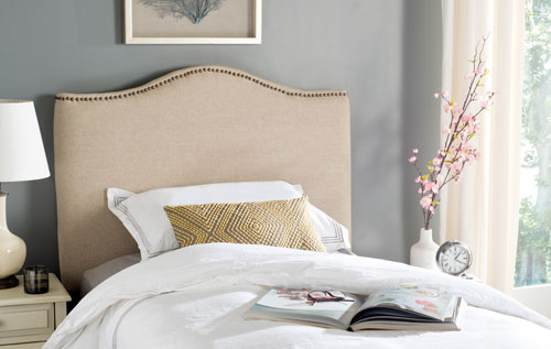 Brass Nailhead Trim Headboard