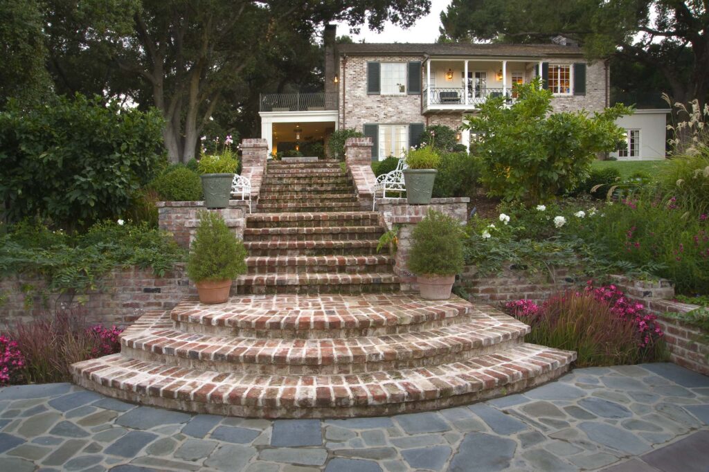  Brick Patio with Charming Steps