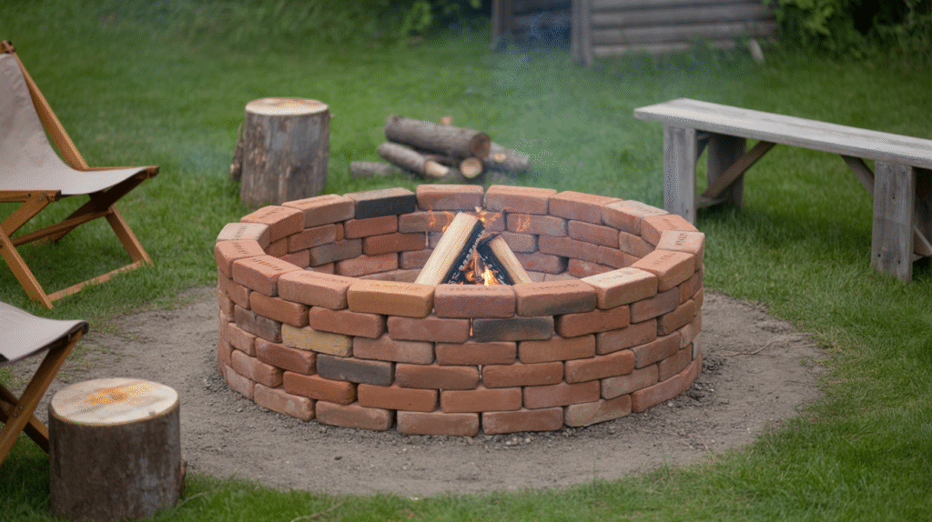 Budget-Friendly Circular Brick Fire Pit