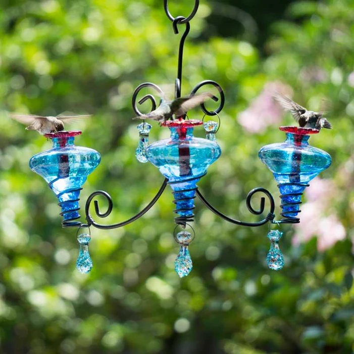 Chandelier Hummingbird Feeders Invite a Crowd