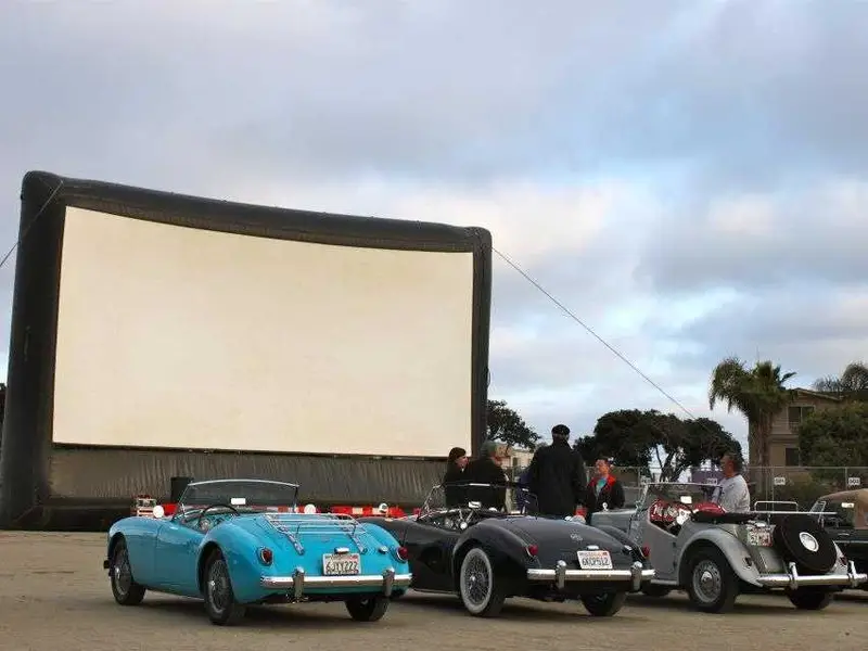 Classic Drive-In Style Movie Screen