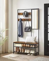 Coat Rack with Rustic Mirror