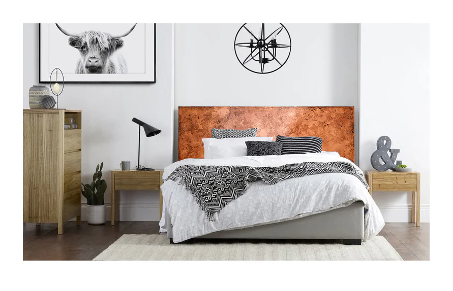Copper and Wood Headboard