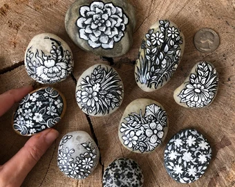 Creative Black and White Painted Rock Ideas for Your Home