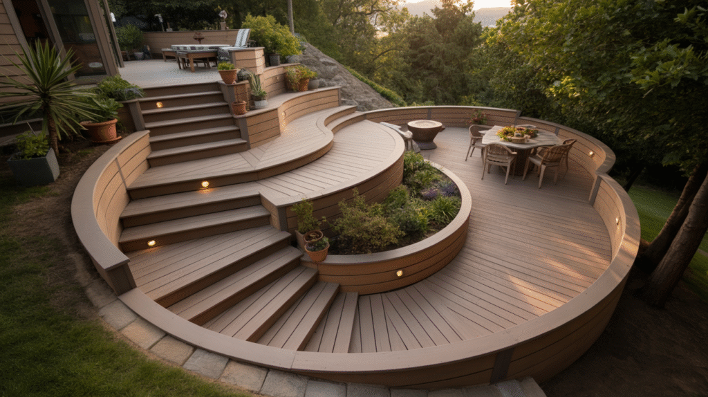 Curved Terraced Deck