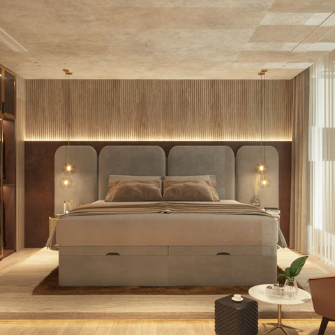 Curvy Wood Plank Headboard