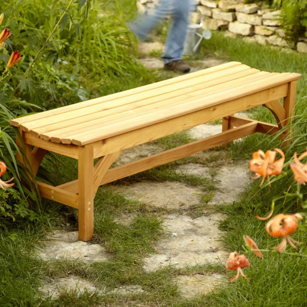 DIY Patio Bench with Armrests