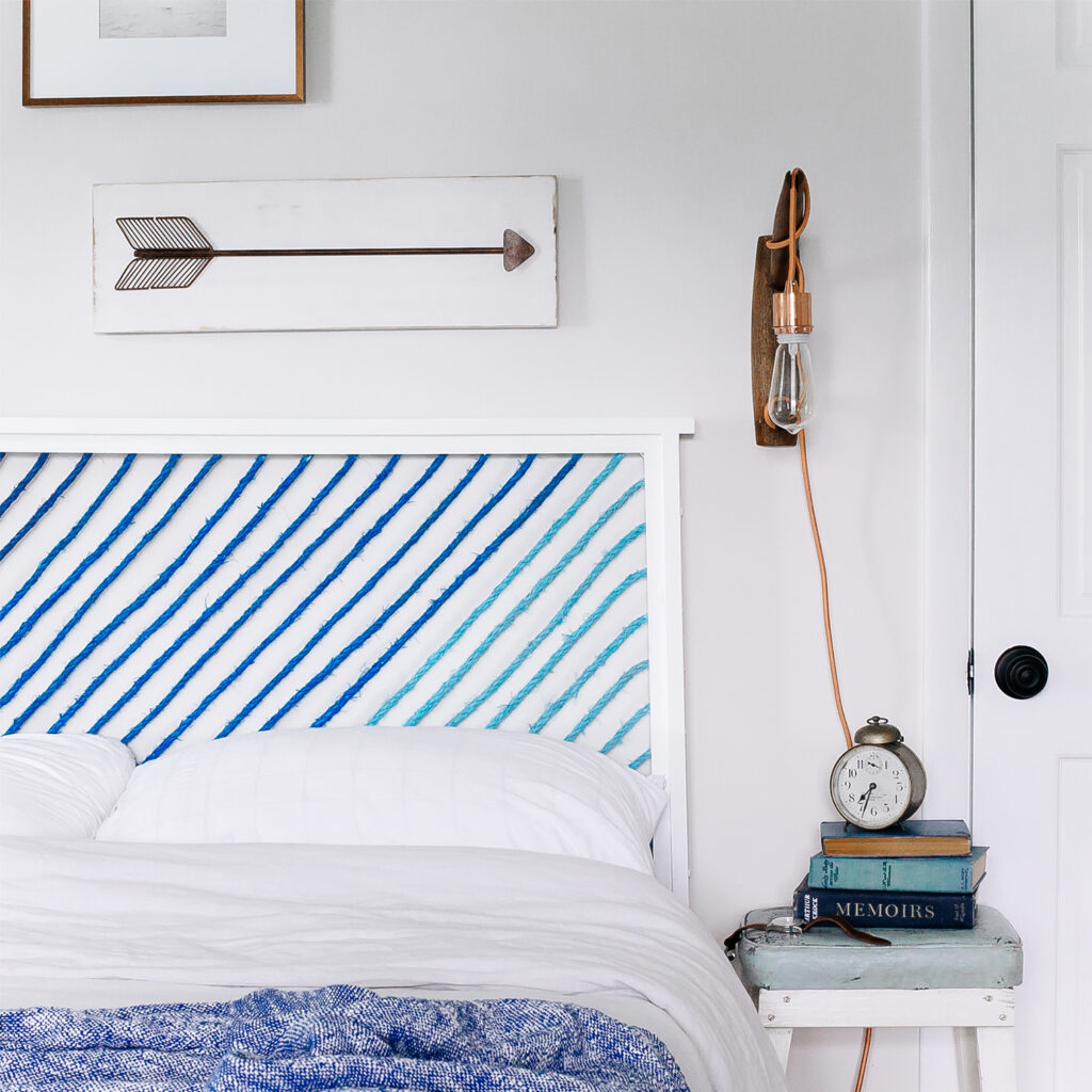 DIY Woven Rope Headboard