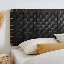 Faux Leather Woven Headboard