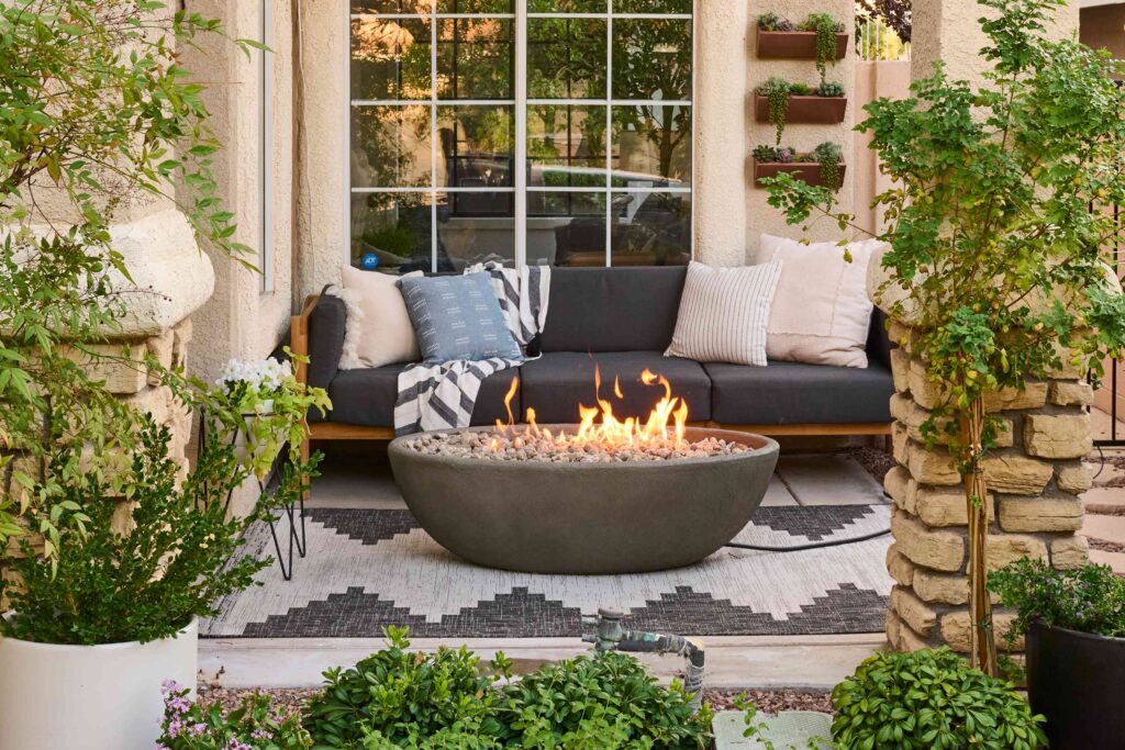  Fire Pit Inside a Garden Privacy Room