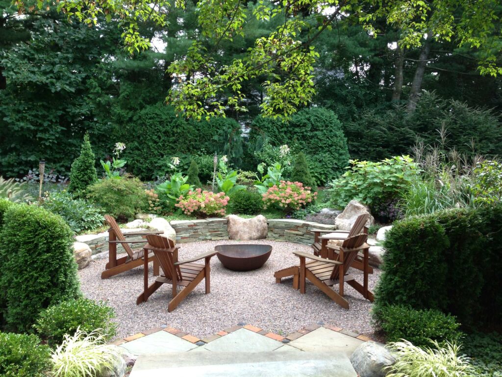 Fire Pit Island in a Gravel Field