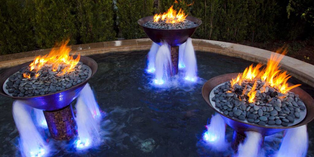 Fire Pit and Water Feature Combo
