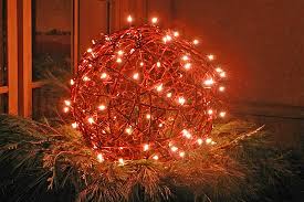Grapevine Balls Wrapped in Lights
