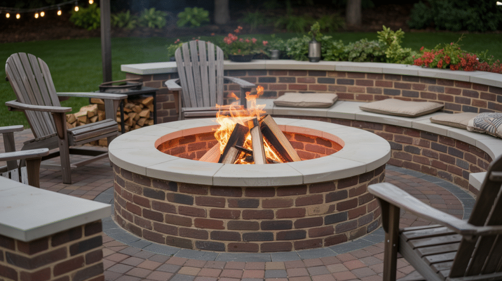 Large Round Brick Fire Pit