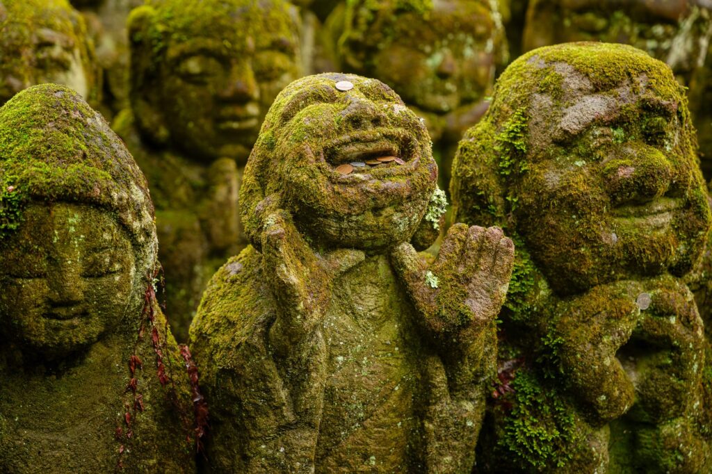 Laughing Buddha in Moss