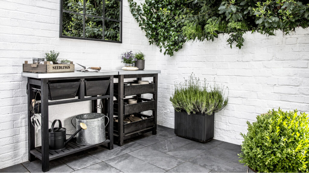 Modern Black Potting Station with Lighting