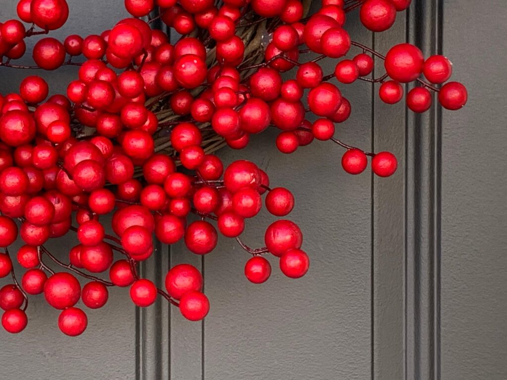Monogram Faux Red Berry Wreath