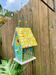 Mosaic and Stained Glass Birdhouses