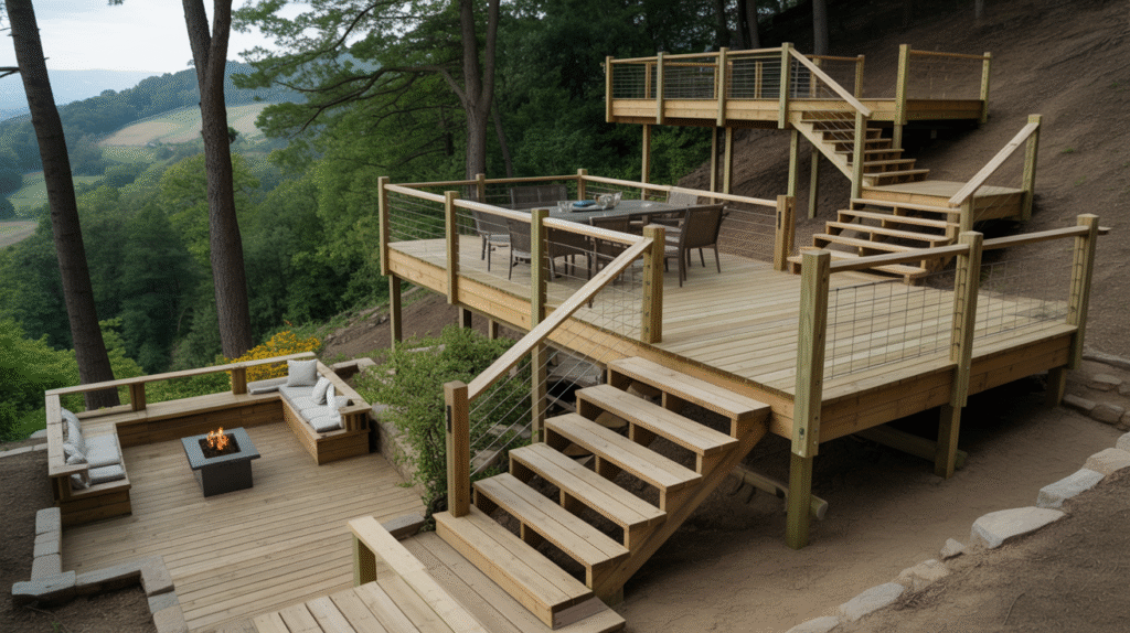 Multi-Level Platforms for Steep Slopes