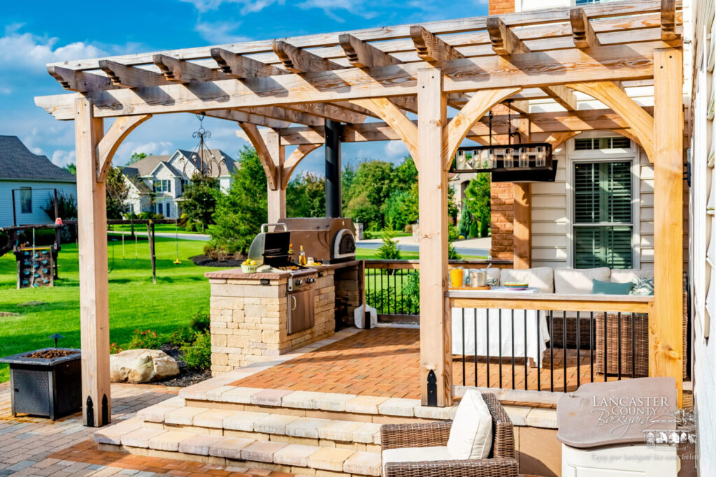 Outdoor Kitchen Under a Pergola