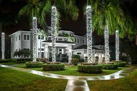 Palm Trees Wrapped in White Lights