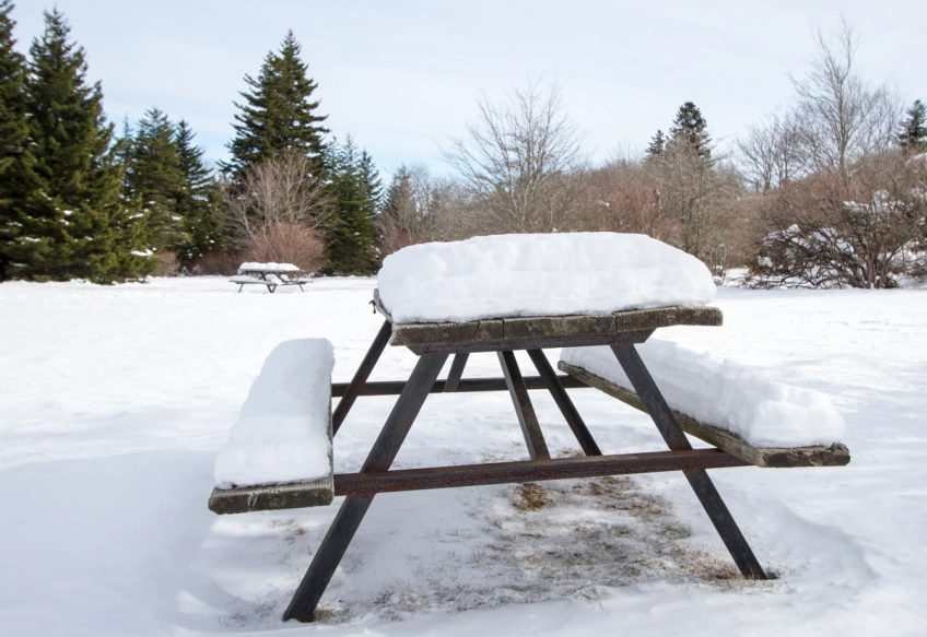 Picnic Table in the Snow