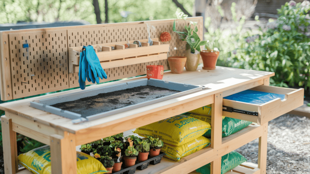 Potting Station with Sink for Easy Cleanup