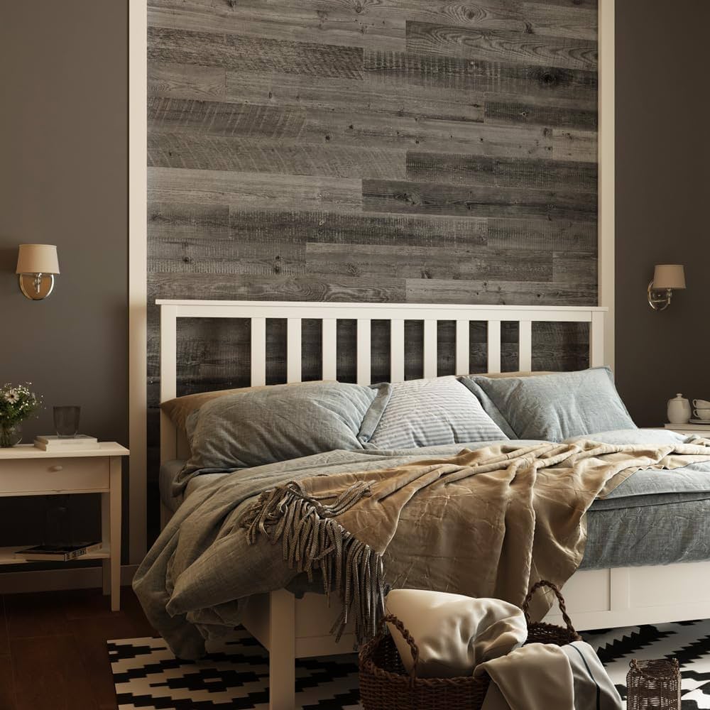 Reclaimed Planked Wood Headboard