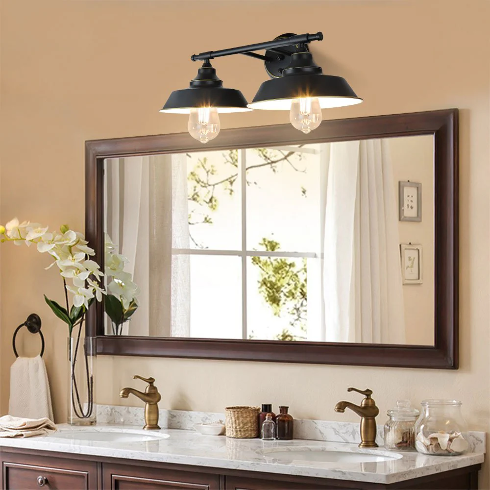 Rustic Mirror with Metal Fixtures