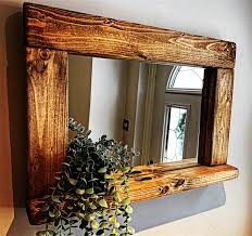 Rustic Mirrors with Shelves