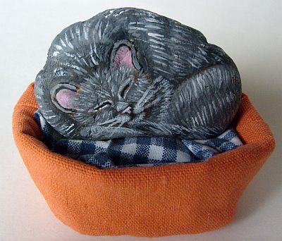 Sleeping Cat Rock Painting